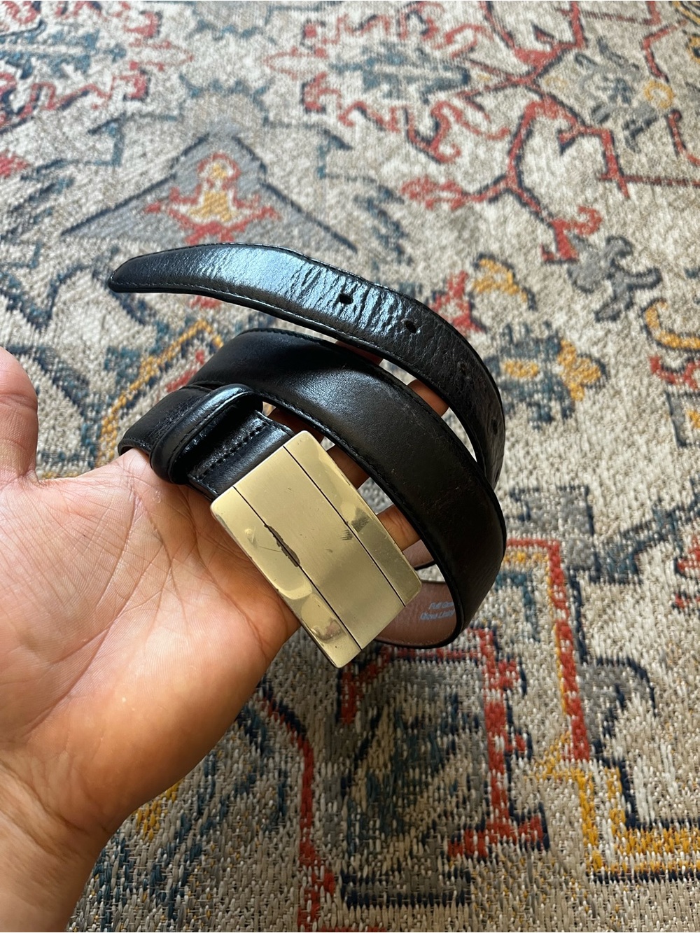 Brighton Black Leather Belt with Silver Buckle